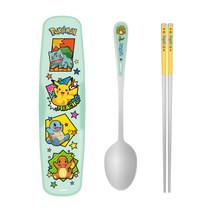 릴팡 포켓몬스터 올스텐 수저케이스 세트, 혼합색상, 숟가락 + 젓가락 + 케이스