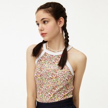 로씨로씨 여성용 홀터넥 민소매 나시 티셔츠