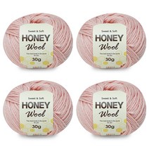 니뜨 허니 울 뜨개실 30g x 4p, 5연살구, 4개