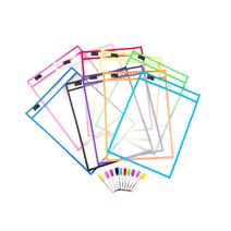 Itemtrade 썼다 지웠다 방수투명파일 06 C PVC 소재 10종 세트, 혼합색상, 1세트