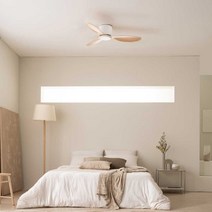 스피아노 샌디 미니 DC 유선형 실링팬 107cm SCF-SW52070, 화이트(바디), 내츄럴(날개)