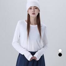 어썸어라운드 여성용 기본 라운드 긴팔 티셔츠