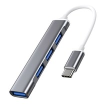 셀인스텍 TYPE-C TO USB 4포트 슬림허브 CH401, 혼합색상