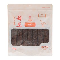 씨엔앨라이프 강아지 자연 그대로 슬라이스 육포 1kg, 1개, 오리가슴살