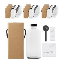 검정캡 보스턴 유리병 480ml + 스티커 LB11 + 박스 패키지, 10세트