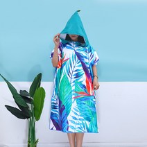 성인용 입는 망토 비치타올 900 x 1100 x 400 mm, 08 녹색 잎, 1개