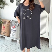 코끼리 라인 일러스트 빅사이즈 임산부 원피스