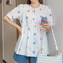 알럽홈 플라워 자수 임부 블라우스