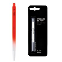 모나미 153 네온 ORANGE 0.7mm + 모나미 FX 4000 리필심 0.7mm 검정, 혼합색상, 1세트
