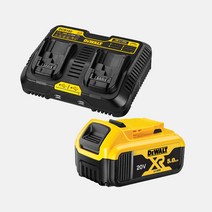 디월트 12 20V MAX 듀얼 충전기 배터리 듀얼충전기 DCB102 + 5.0AH 배터리 DCB184, 1세트