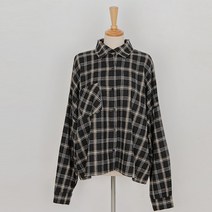 여성용 빈티지 포켓 타탄 체크셔츠