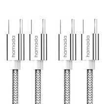 하마다 65W PD C to C 고속 충전 케이블 2p, 실버, 2m