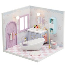 아이엠미니 DIY 미니어처하우스 키트 미니타운 베쓰룸 + 도구 + 한글설명서 지원, 혼합색상