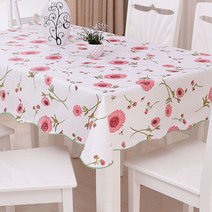 알럽홈 앤틱플라워 원형사각 방수 식탁보, Type1, 152 x 152 cm