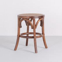 가구느낌 원형 라탄 스툴 2p, 월넛