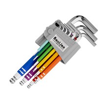 Dr리빙스토어 다목적 S2 스틸 볼헤드 컬러 육각 렌치 미디움 9p, 1개