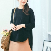 공블리 여성용 언발 9부 코튼 티셔츠 KMT0039
