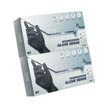 글러브센스 니트릴 PVC 합성 장갑 블랙 L, 100개입, 2개, 대(L)