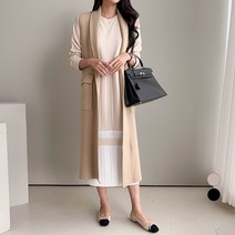 쿨쿠 여성용 플리츠 주름 배색 원피스