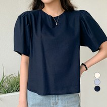 베러스윗 여성용 린넨 퍼프 반팔블라우스