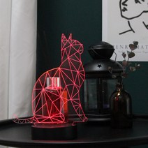 플렌느 인테리어 LED 아크릴 무드등 디퓨저 고양이, 블랙체리