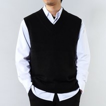디엘크리 남성용 오버핏 니트 베스트 조끼