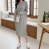 보리맘 잔골 후드 임산부 원피스 홈웨어 Y968