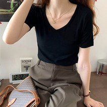 레몬소울 여성용 나나 브이넥 반팔티