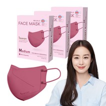 아이바나리 페이스 마스크 중형 M, 10개입, 3개, 와인 버건디