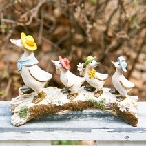 Countryitem 즐거운 피크닉 오리 가족 오브제, 혼합색상, 1개