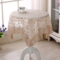 마켓에이 다목적 플라워 레이스 테이블 커버, A커피, 125 x 125 cm