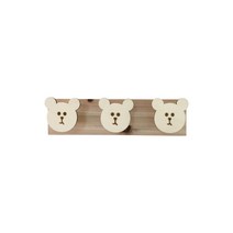 레인보우 방 모자걸이 곰돌이 벽걸이 후크, 베이지, 1개