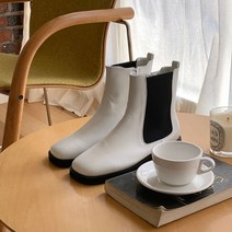 파이 여성용 통굽 사이드밴딩 안쪽지퍼 첼시부츠 3cm LG_0111