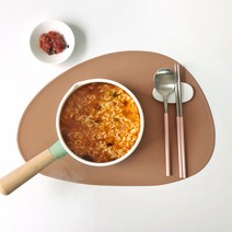 에이드엘 슬림 몽돌 실리콘 테이블매트 2p, 카라멜, (38.6 x 26.7cm)