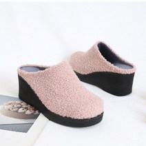 여성용 키높이 웨지 힐 털샌들 7.5cm DU_007중굽
