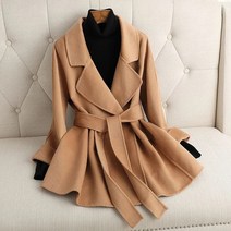 여성용 MA 심플 슬림 랩 숏코트
