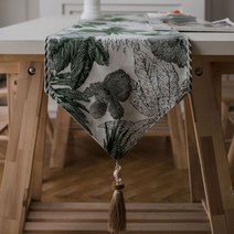 앤티스 오드리아 럭셔리 테이블 러너, 플라워그레이, 32 x 180 cm