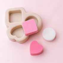 원형 네모 하트 3구 실리콘 몰드