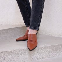 플랙슈 여성용 뾰족코 통굽 뮬블로퍼 7cm H_5207