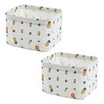 피키픽스 홈데코 패브릭 다용도 수납 바구니, 화이트, 2개