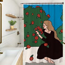 페어링 북유럽풍2 욕실 샤워 커튼 YL311 90 x 180 cm, 1개