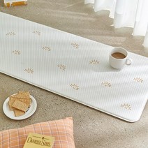 데코뷰 선샤인 스마일 양면 쿠션 주방매트, 아이보리 + 옐로우