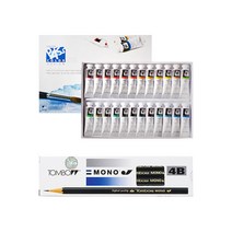 신한화구 패스칼라 48색 20ml + 톰보 모노J 4B 12p