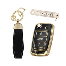 카템 엣지라인 풀커버 키케이스 풀세트, 블랙골드, 폭스바겐 01