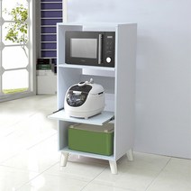 유니크가구 깔끔이 2단 렌지대 다리형, 화이트