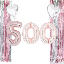 파티쇼 기념일 축하 로즈골드 500일 2색믹스커튼 세트, 혼합색상, 1세트