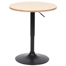 도리퍼니처 메탈 원형 높이조절 테이블, 내추럴