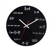 씨밀레 수학공식 원형 벽시계 03, 3 x 4 블랙