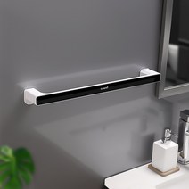 주앤지 무타공 접착식 수건 타올 슬리퍼 실내화 걸이 대형 46.3cm, 블랙, 1개