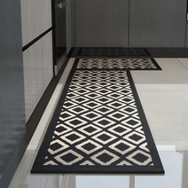 에쉬울프 물 오일흡수 미끄럼방지 발매트 60 x 120 cm, 블랙마름모꼴